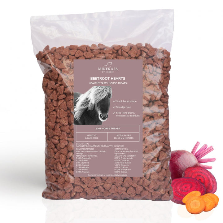 Beetroot Hearts - Hästgodis 2 kg Refill